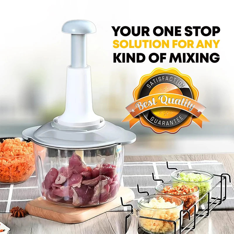 WOWGADGET® HAND PUSHING CHOPPER & MIXER