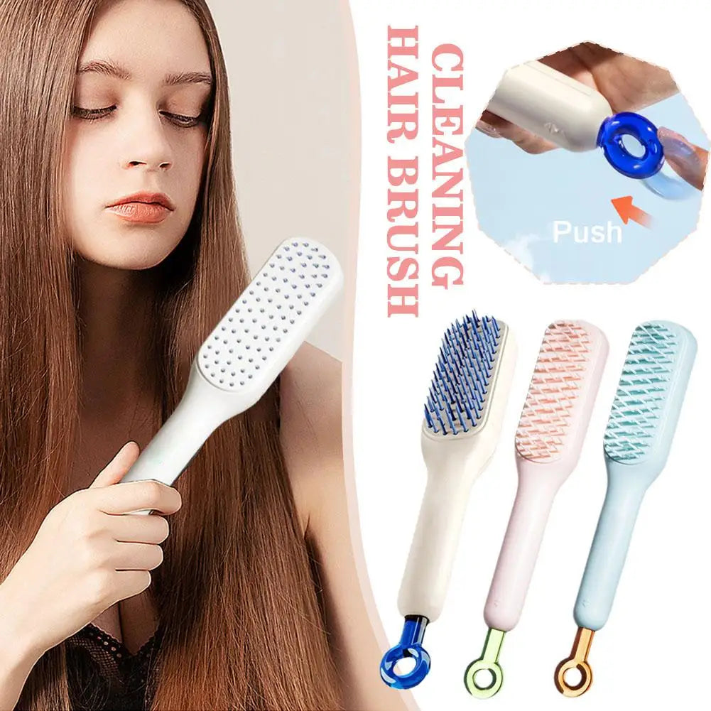 WOWGADET®Magic Retractable Comb Self Cleaning Hair Brush