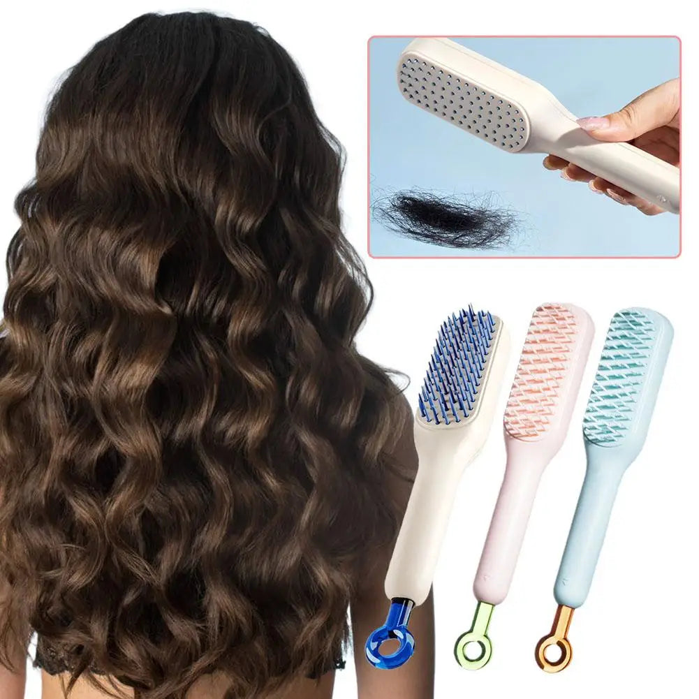 WOWGADET®Magic Retractable Comb Self Cleaning Hair Brush